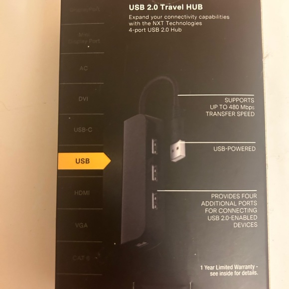 NXT Technologies USB 2.0 Travel Hub NWTs ⚡️ - Picture 2 of 3